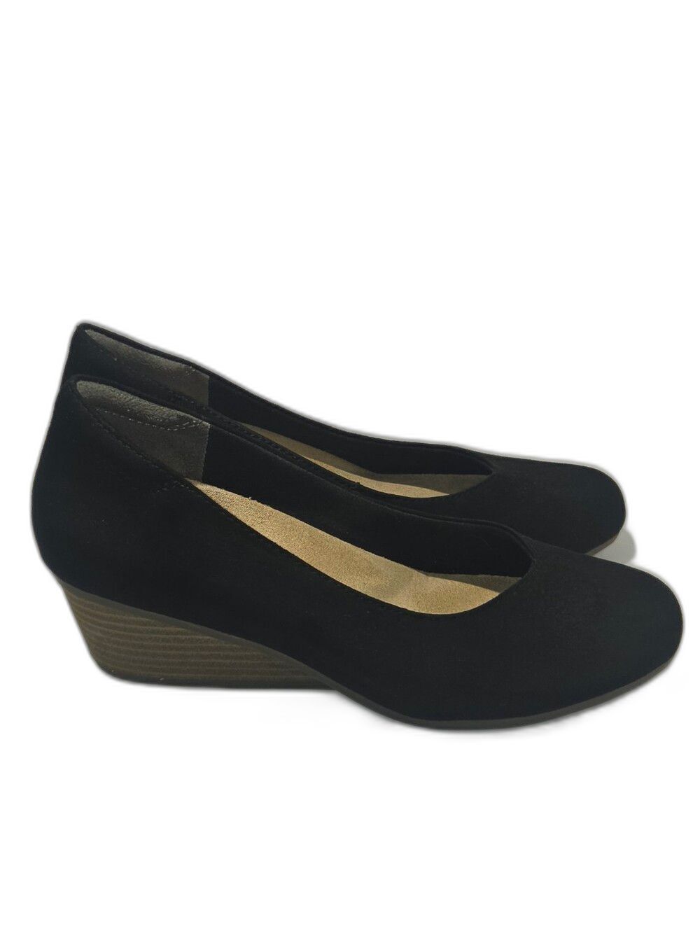 Dr. Scholls Women's Be Ready Wedge Heel Black Faux Suede Size 8M